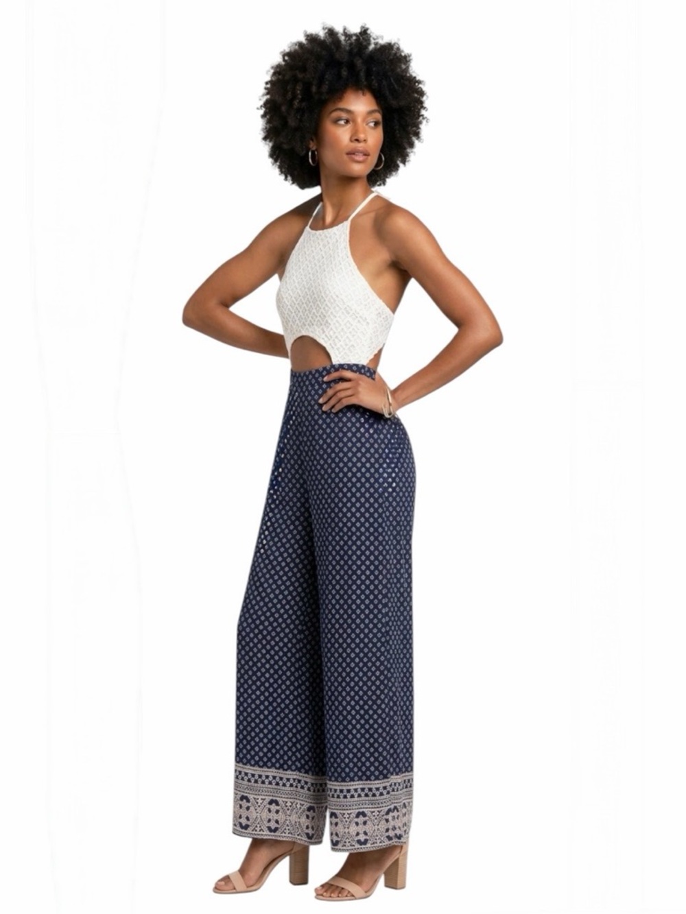 Papaya ($60) High-Waisted Wide Leg Palazzo Pants Jumpsuit - PTP 19 W 14
